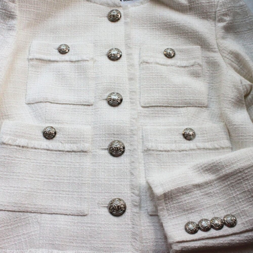 New Veronica Beard Olbia Tweed Jacket, Off White, Sale! - Picture 10 of 12